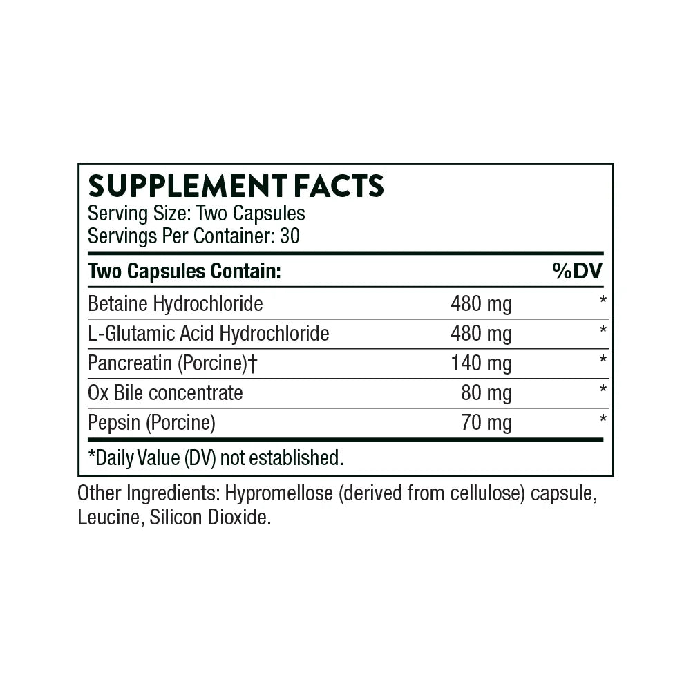 Thorne Bio-Gest Supplement Ingredients 
